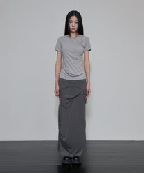 Asymmetrical Draped T-Shirt (Gray)