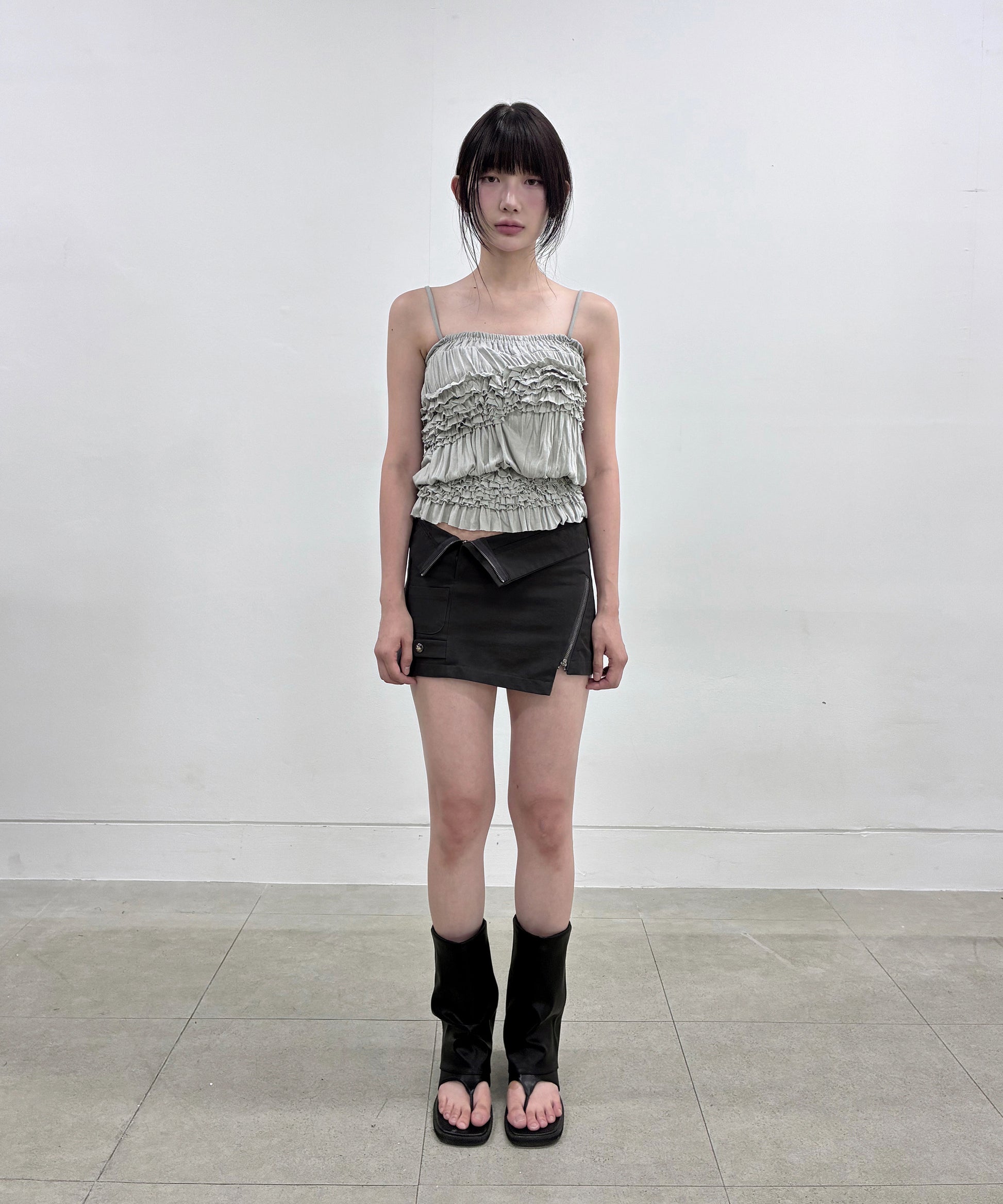 Asymmetrical Folded Skirt (Black)
