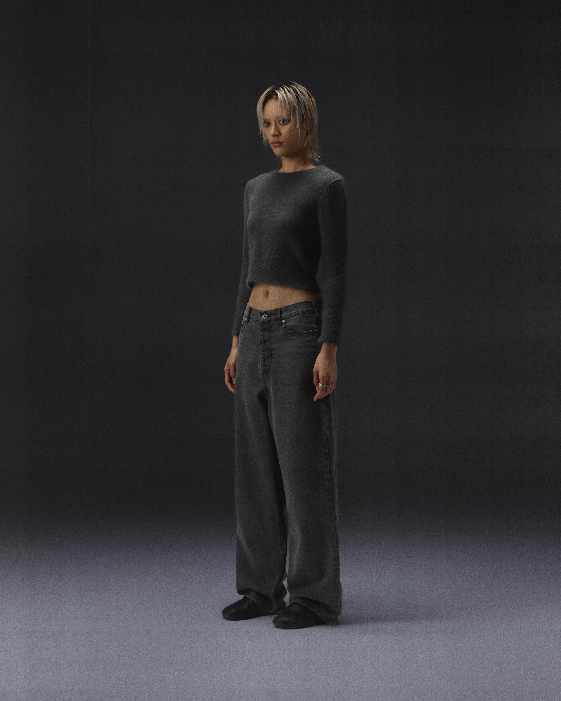 WMNS Dark Gray Brushed Knit Sweater