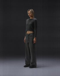 WMNS Dark Gray Brushed Knit Sweater