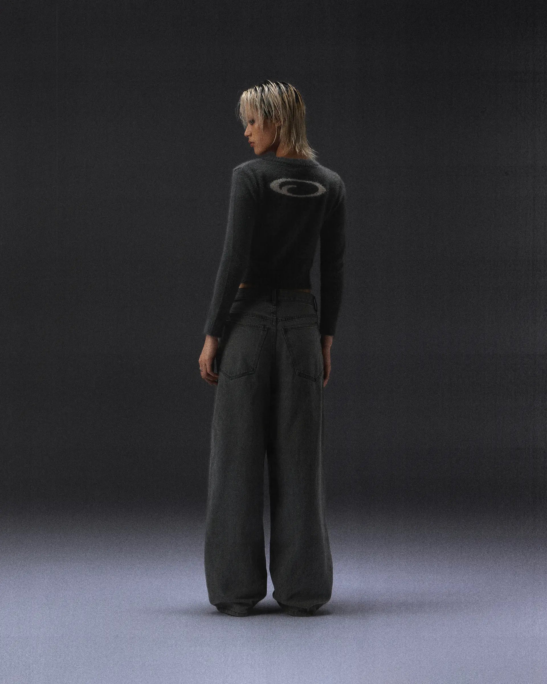 WMNS Dark Gray Brushed Knit Sweater