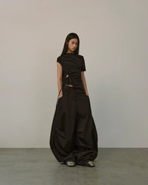 Pleated Knee Pants (Black)