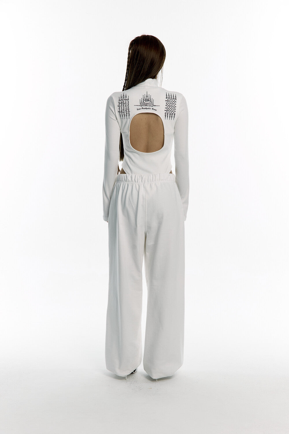 Yantra Back Hole Bodysuit (White)