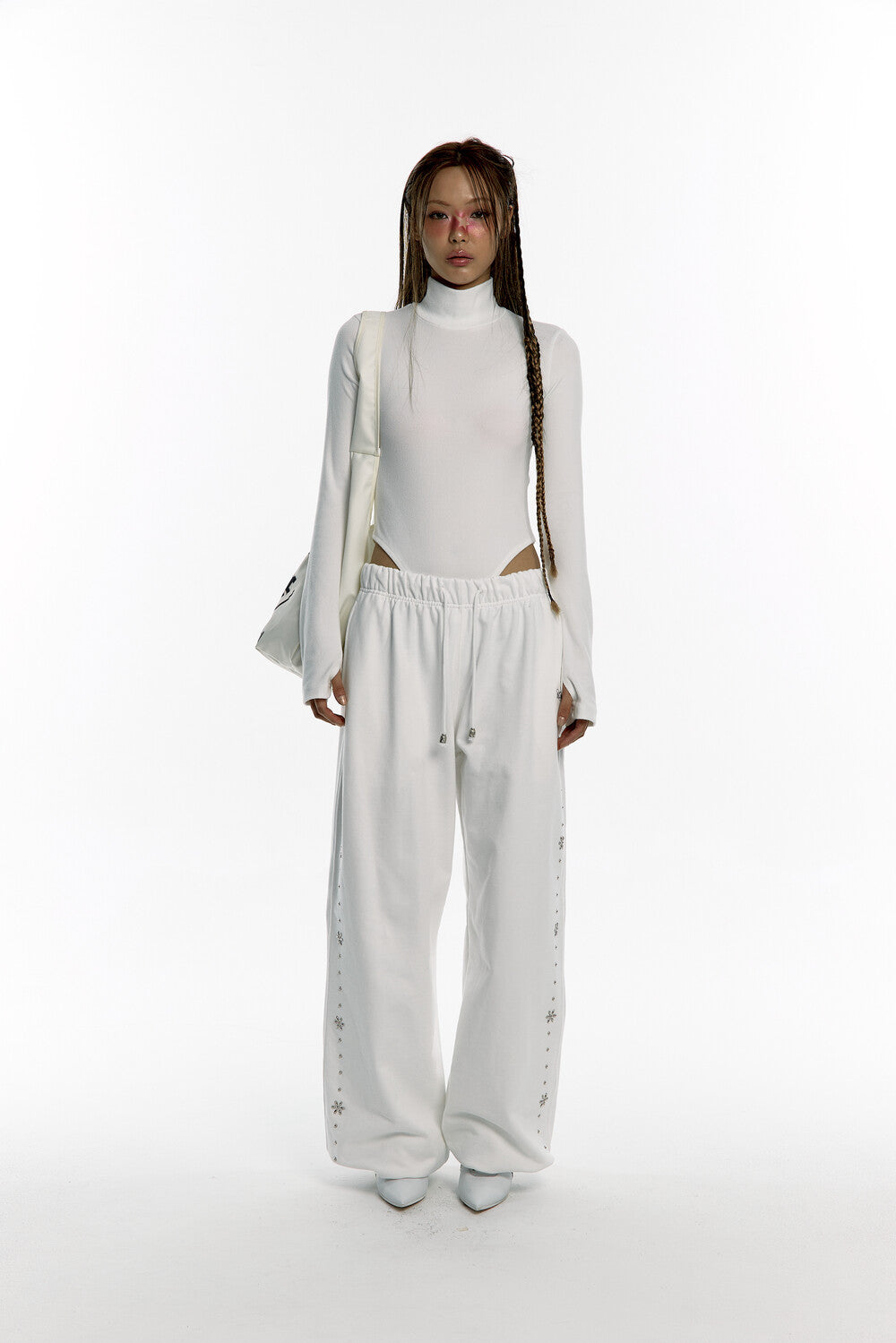 Kashiko Comfy : Monk Trousers (White)