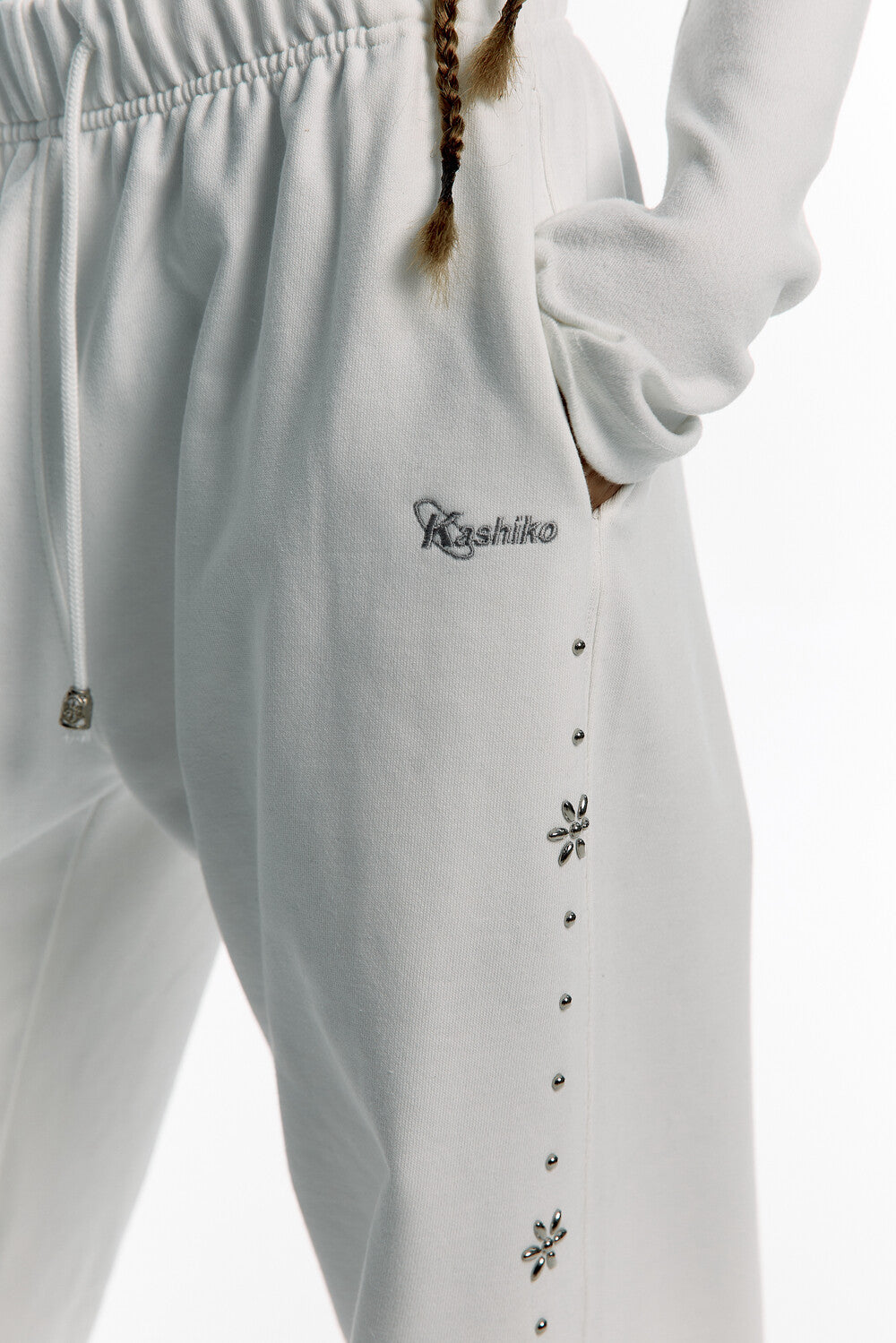 Kashiko Comfy : Monk Trousers (White)