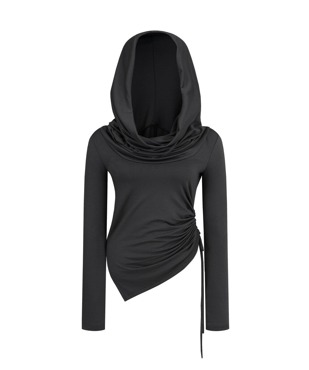 Cowl Hood Long Sleeve (Charcoal)