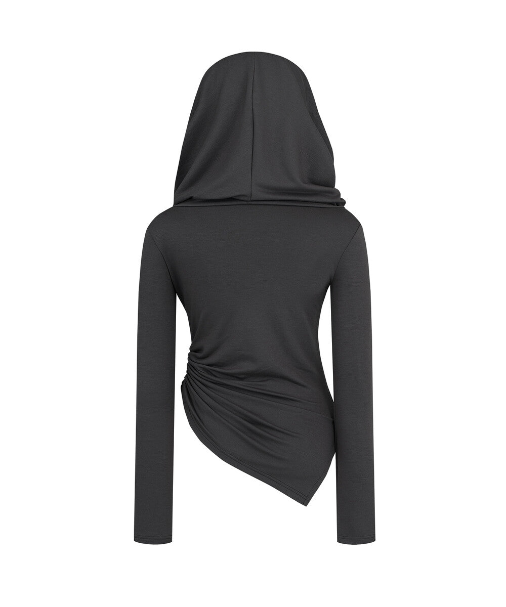 Cowl Hood Long Sleeve (Charcoal)