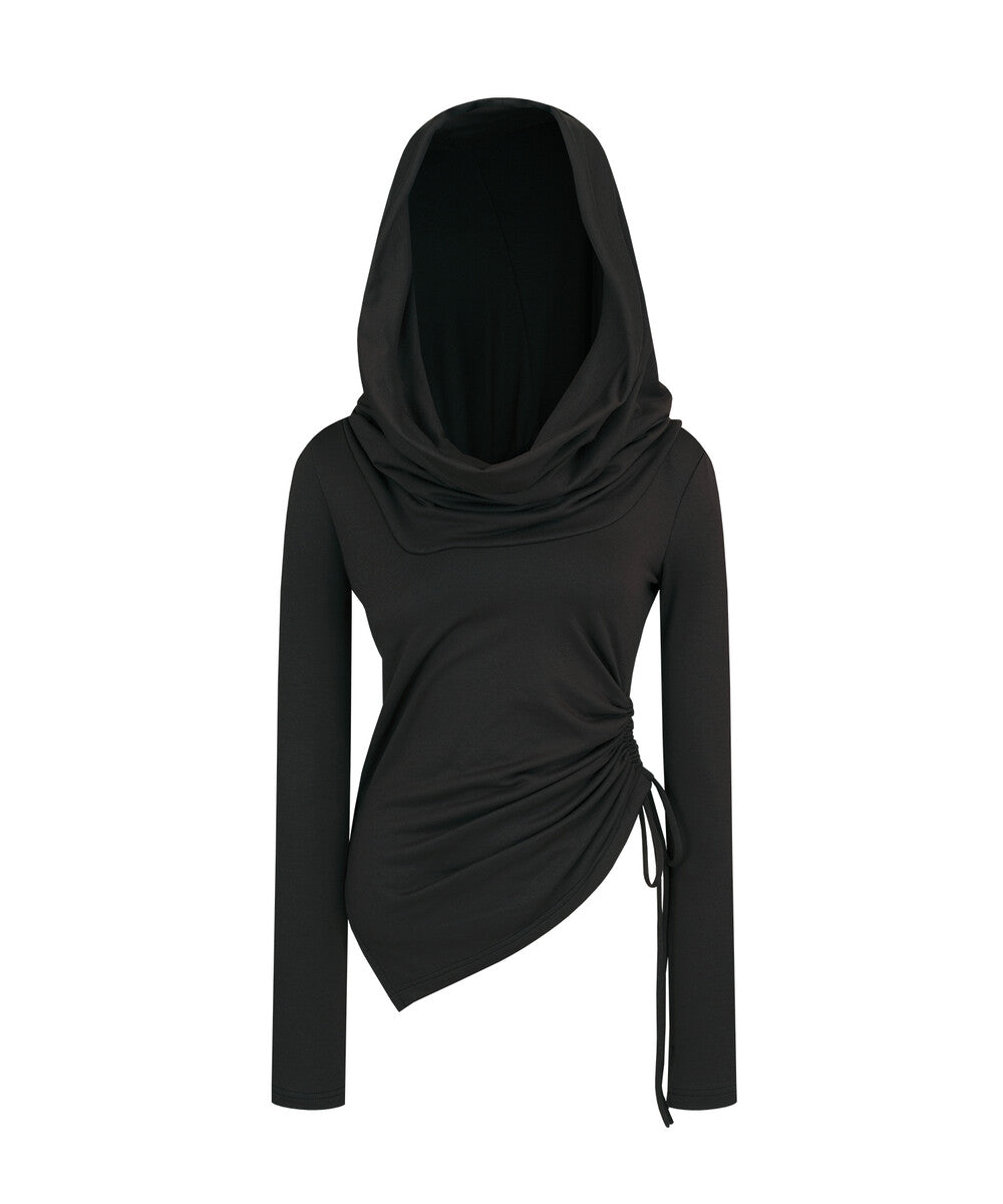 Cowl Hood Long Sleeve (Black)