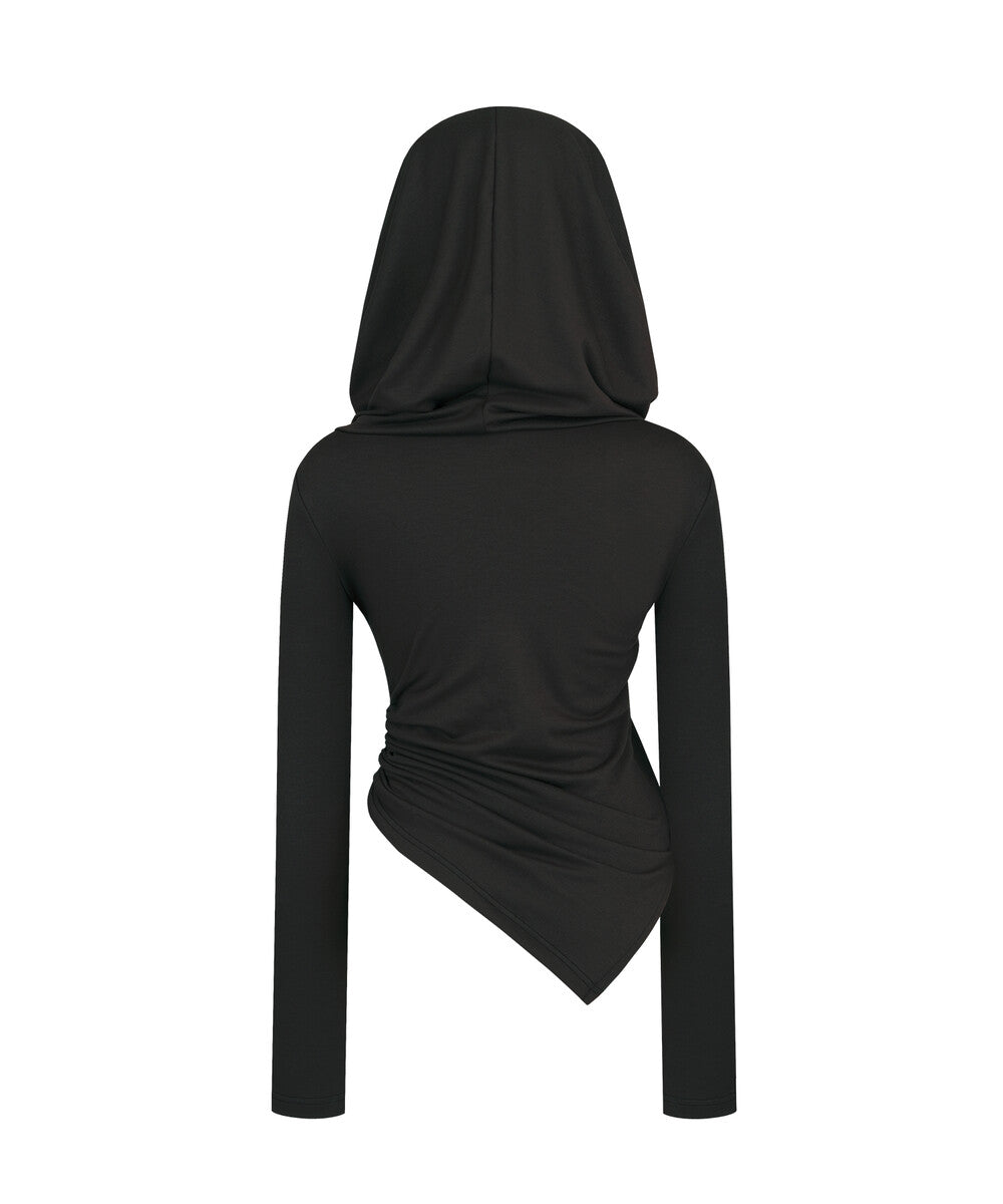 Cowl Hood Long Sleeve (Black)