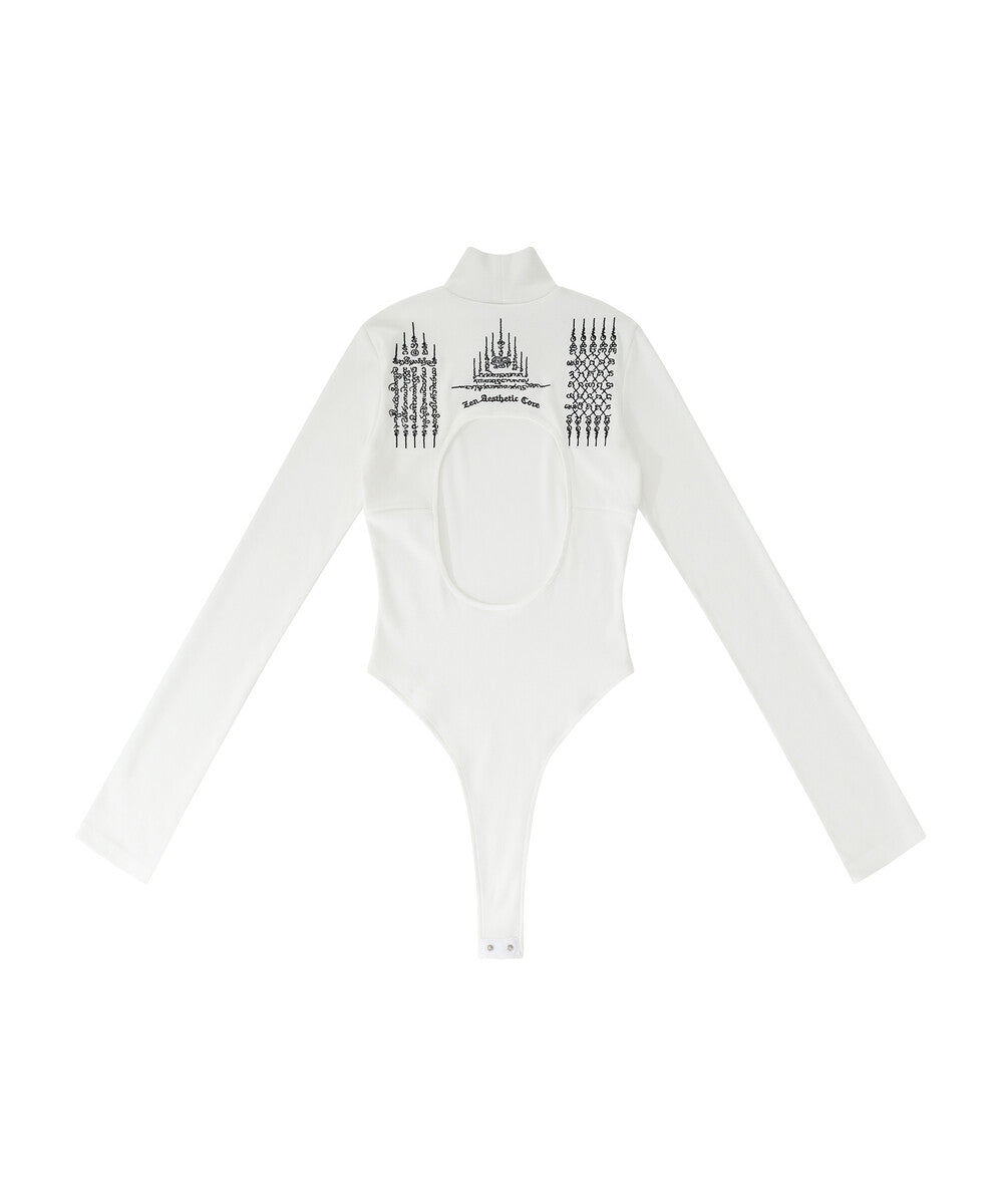 Yantra Back Hole Bodysuit (White)