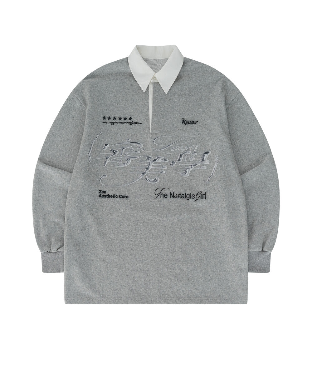 Aesthetic Collar Rugby Shirts (Gray)