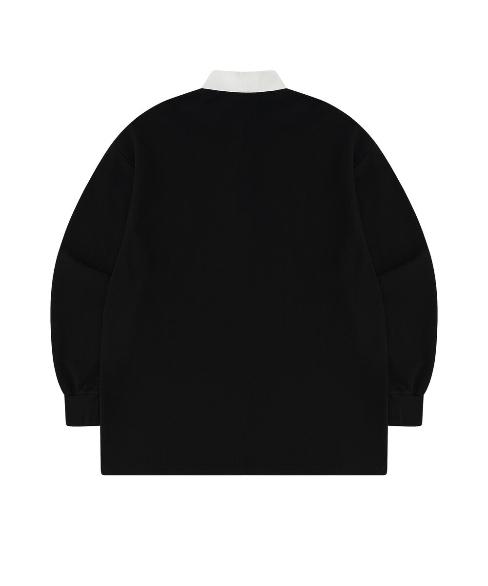 Aesthetic Collar Rugby Shirts (Black)