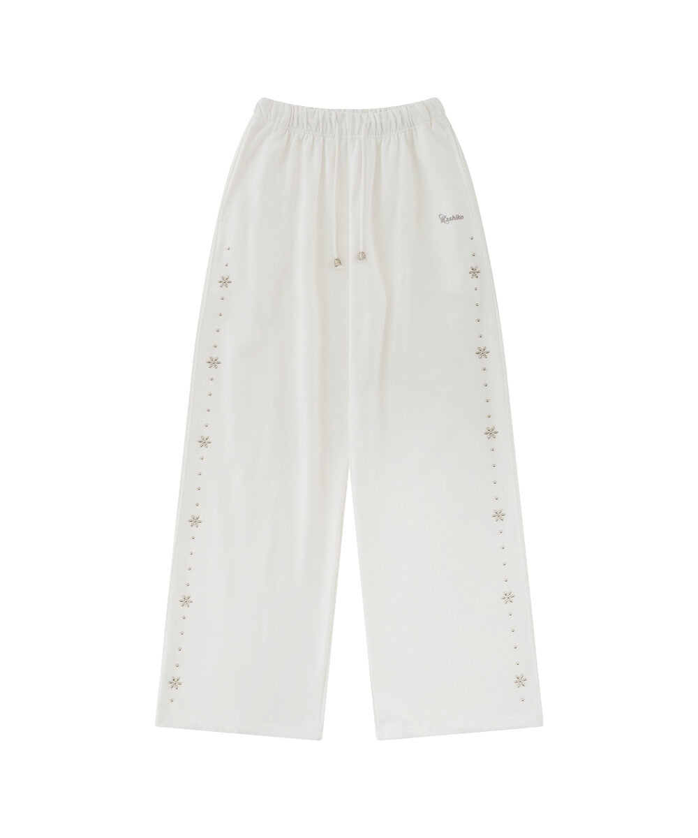 Kashiko Comfy : Monk Trousers (White)