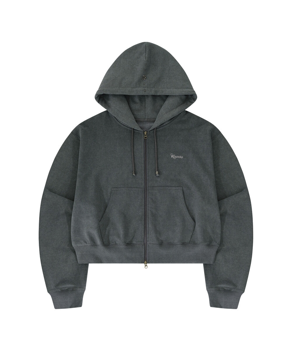 Monk Over Hood Zip-up (Charcoal)