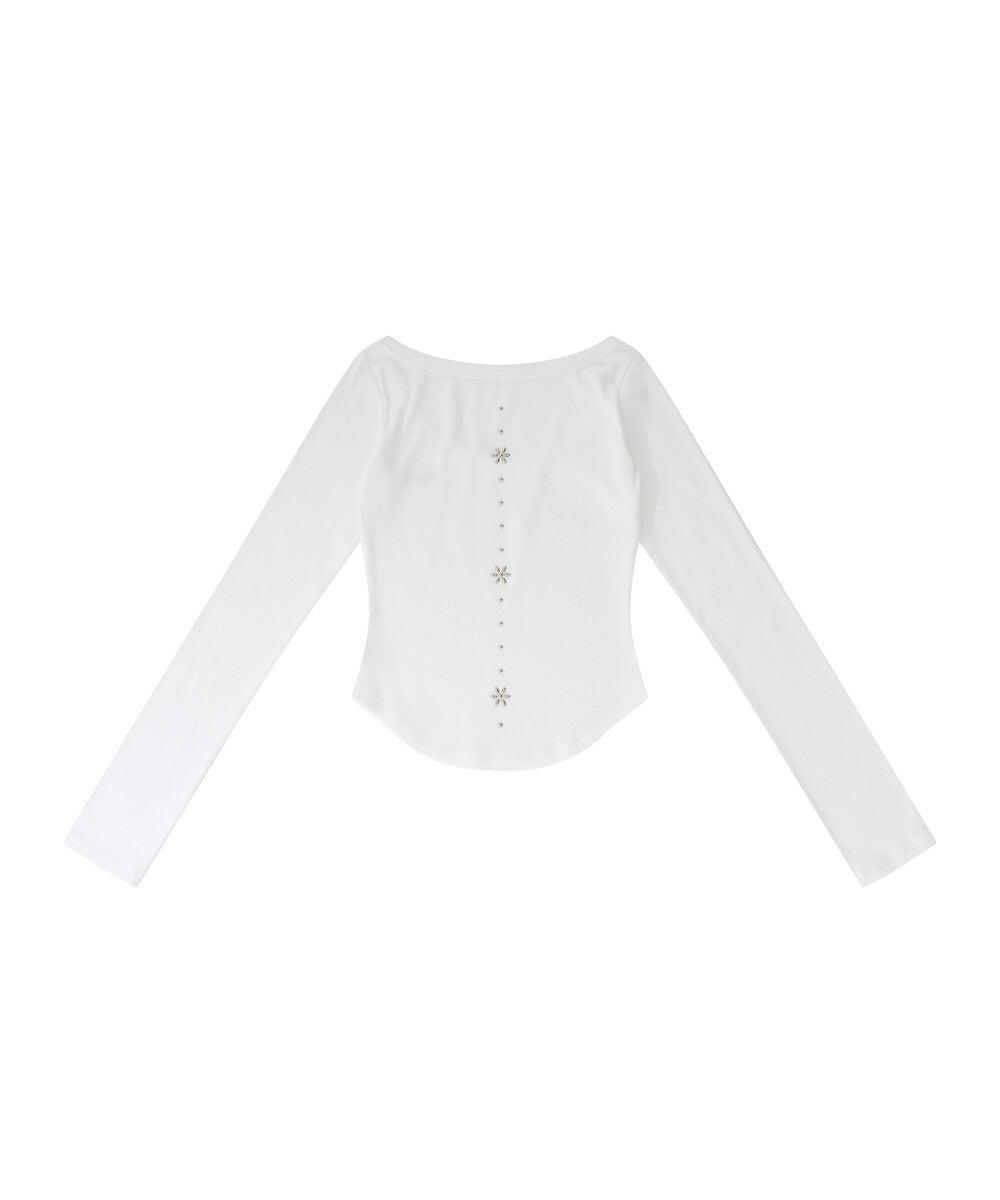 Monk Long Sleeve Top (White)