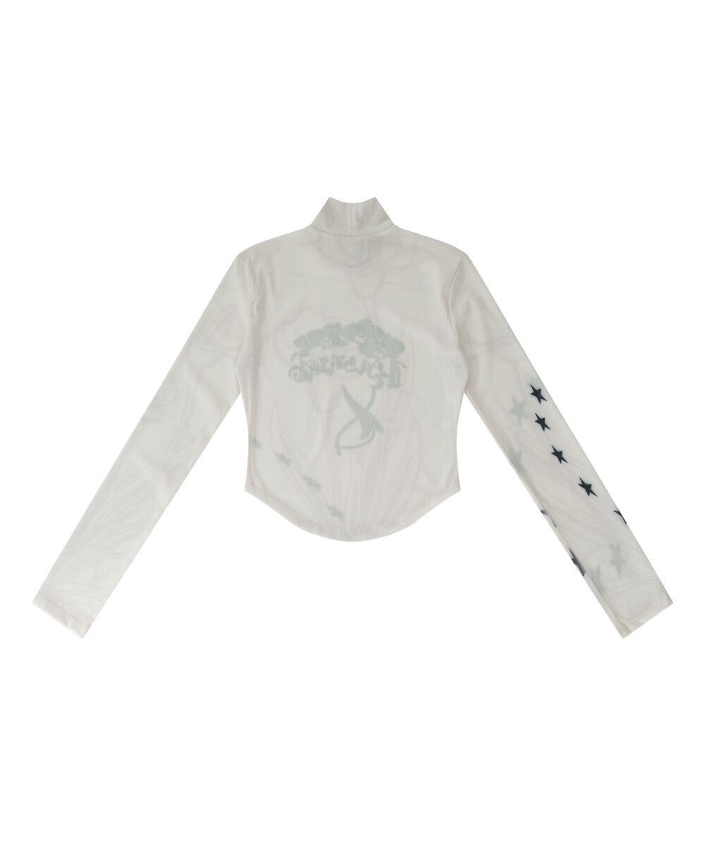 Oriental Highneck Mesh Top