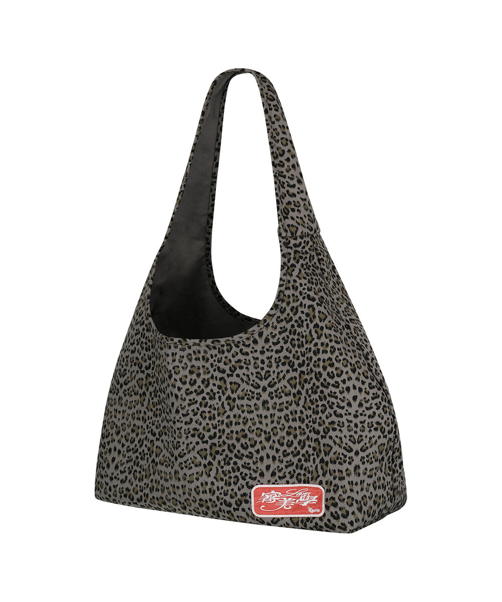 Leopard Print Shoulder Bag (Blue Gray)