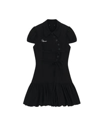 Puff Preppy Mini Dress (Black)