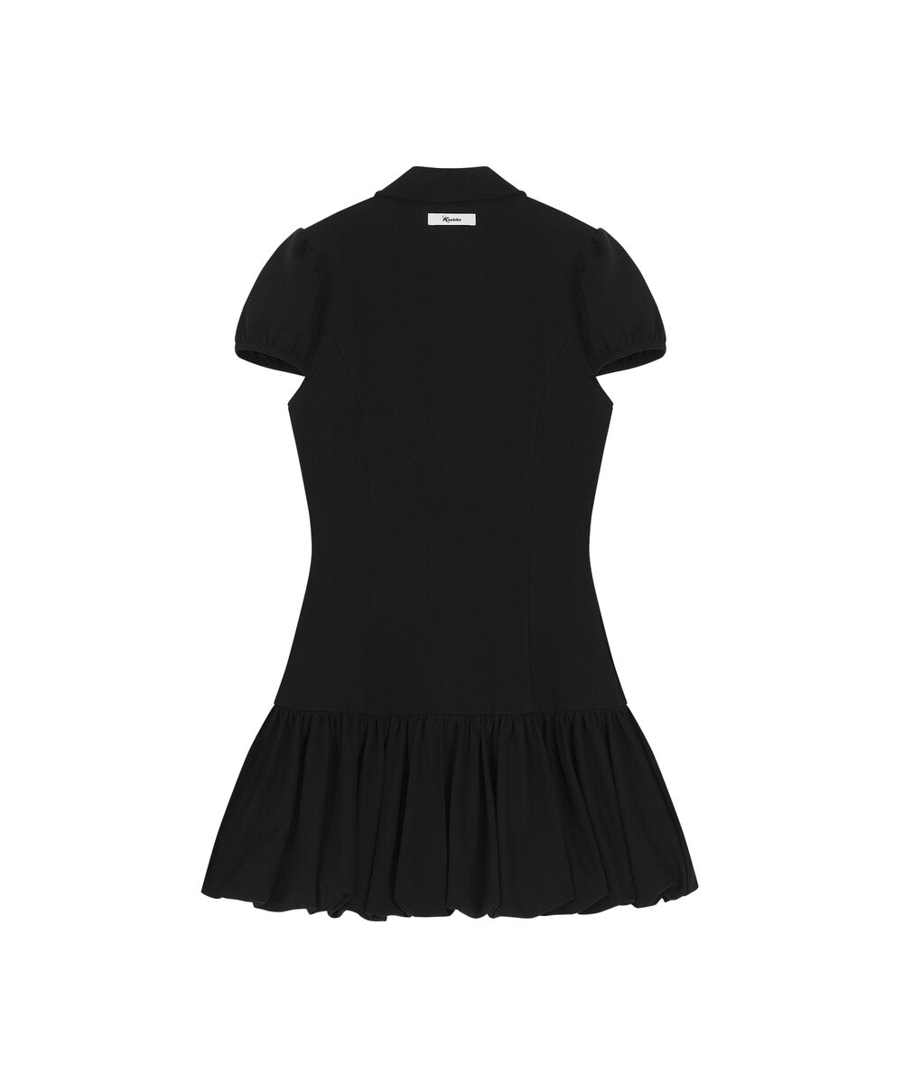 Puff Preppy Mini Dress (Black)