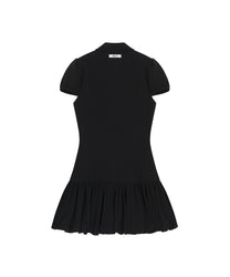 Puff Preppy Mini Dress (Black)