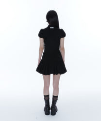 Puff Preppy Mini Dress (Black)