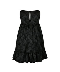 Ribbon Balloon Dress Black