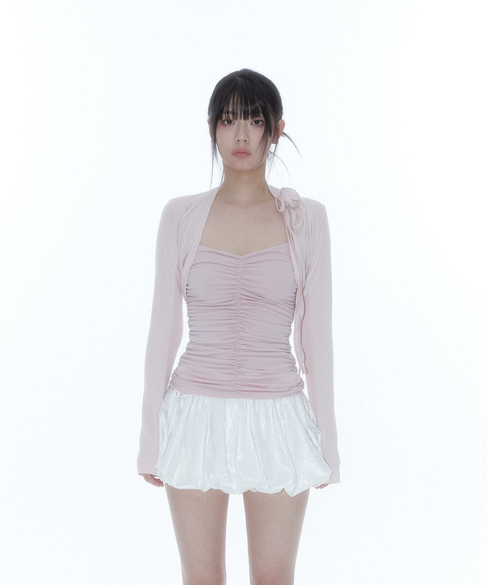 Rose Bolero Cardigan (Pink)