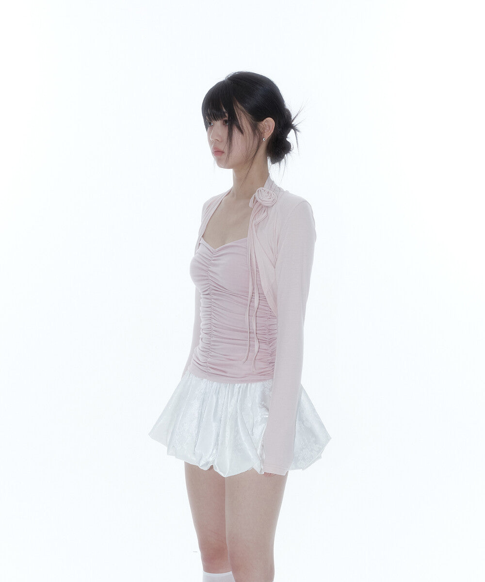 Rose Bolero Cardigan (Pink)