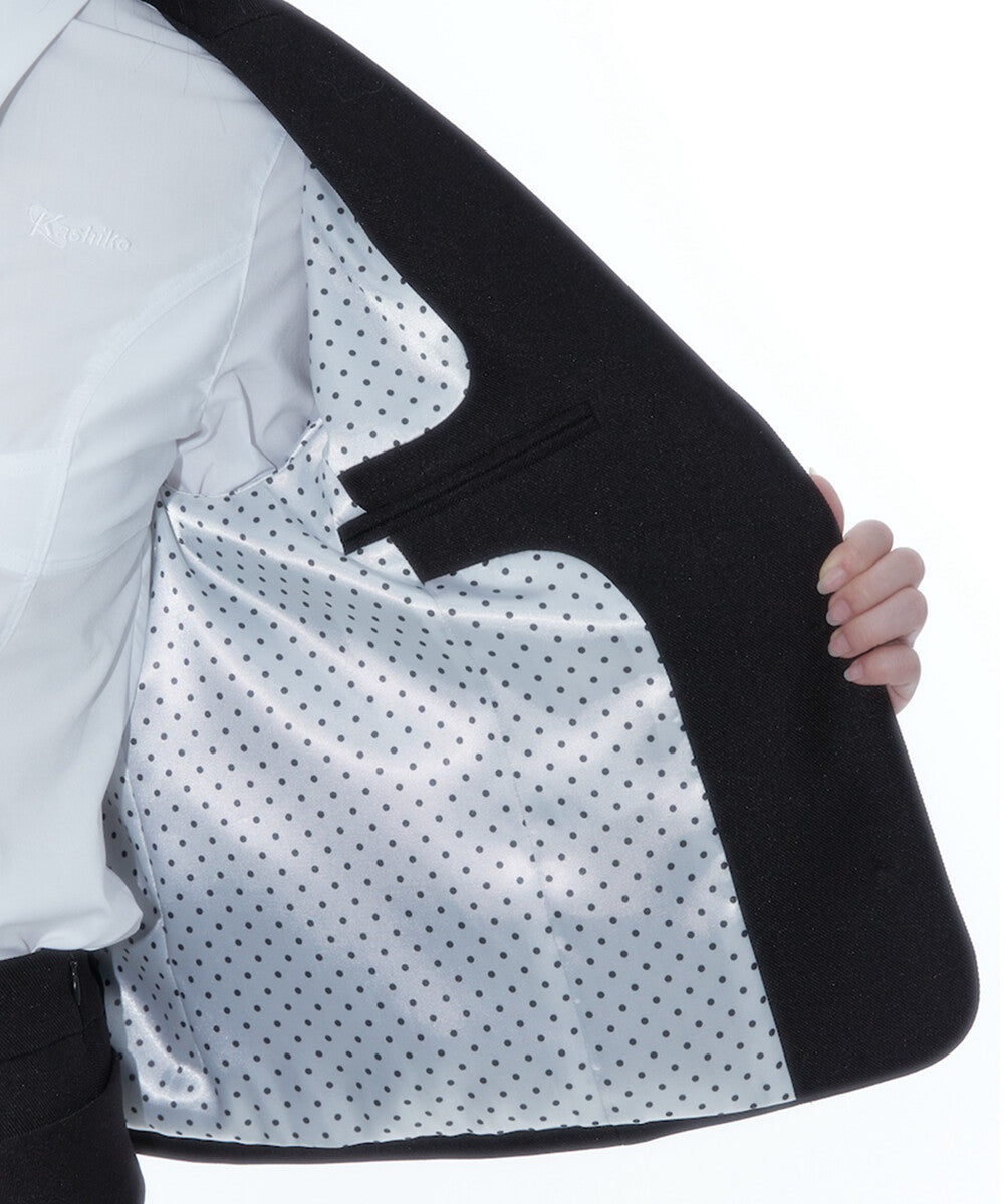 Ribbon Belted Preppy Jacket (Black)