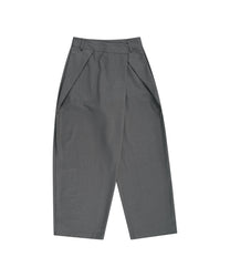Pintuck Asymmetric Trousers (Gray)