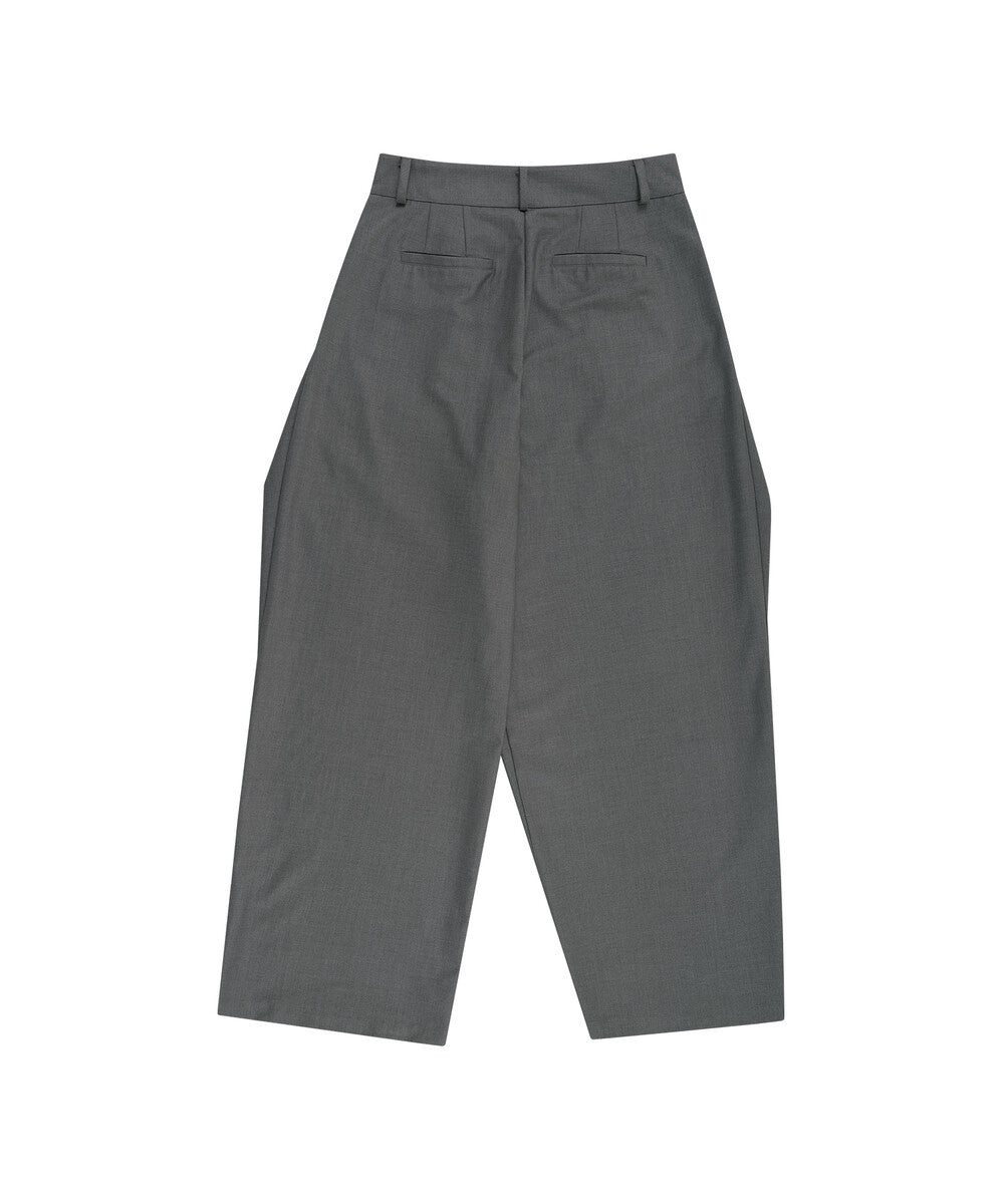 Pintuck Asymmetric Trousers (Gray)