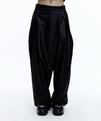 Pintuck Asymmetric Trousers (Black)