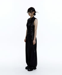 Pintuck Asymmetric Trousers (Black)