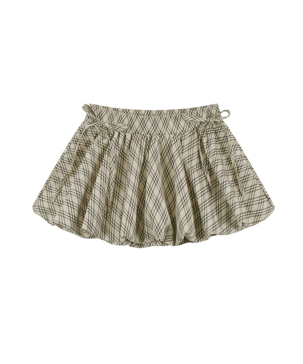 Fairy Ribbon Bubble Skirt (Checked)