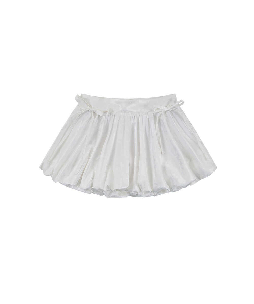 【Kashiko】25ss Fairy Ribbon Bubble Skirt Fairy Ribbon Bubble Skirt (White) – Plop Apparels