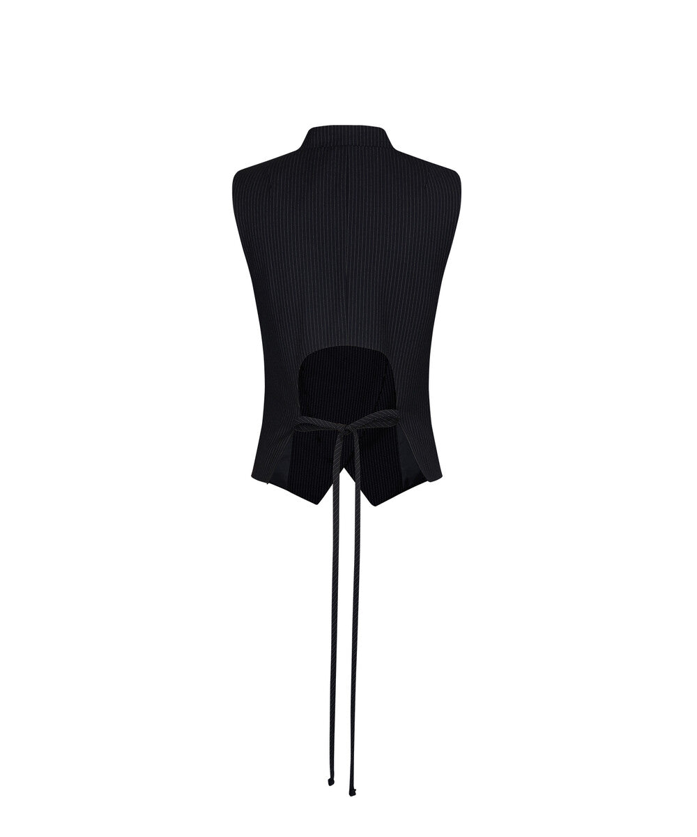 Preppy China Collar Vest (Stripe)
