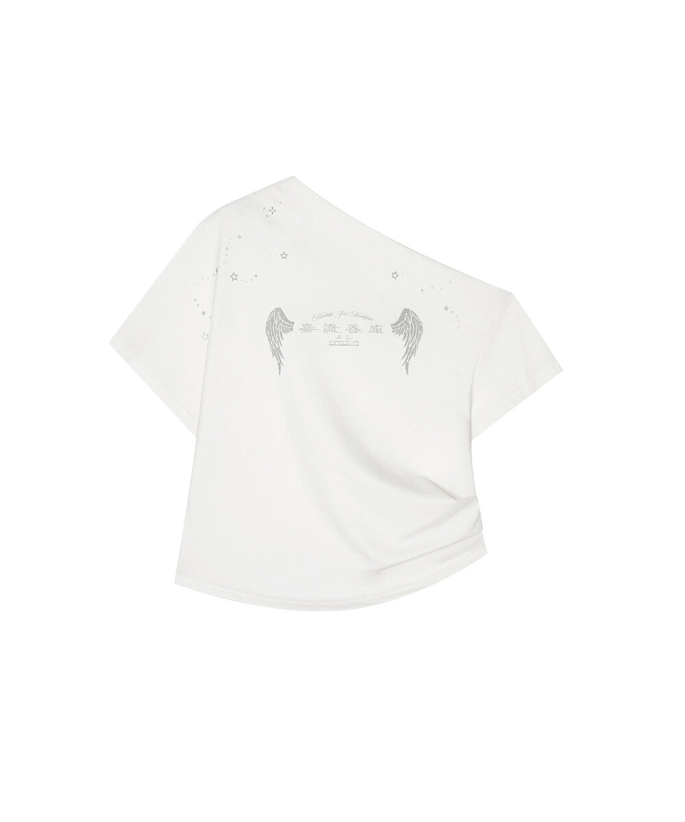 Zen One Shoulder Top (White)