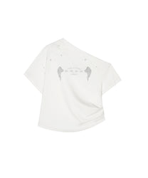 Zen One Shoulder Top (White)