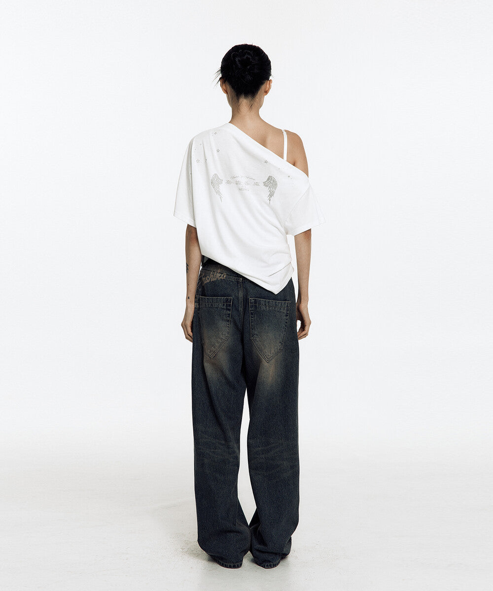 Zen One Shoulder Top (White)
