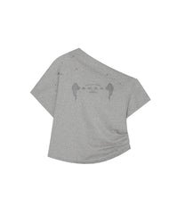 Zen One Shoulder Top (Gray)