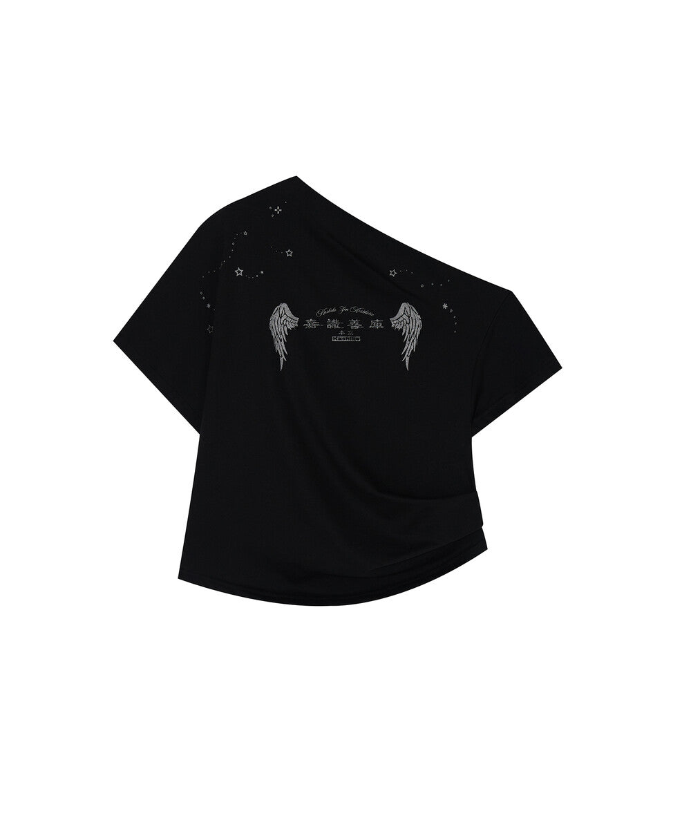 Zen One Shoulder Top (Black)