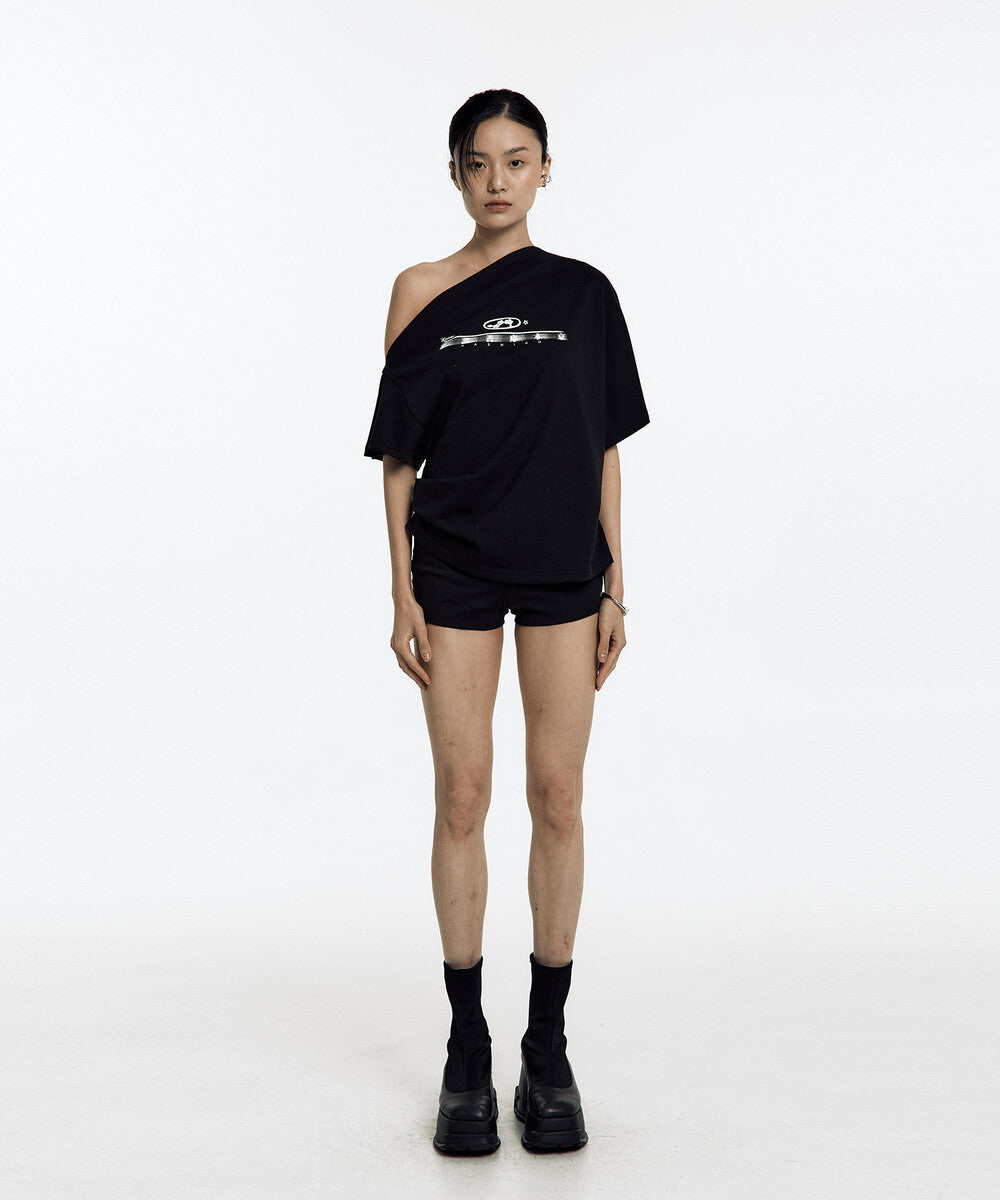 Zen One Shoulder Top (Black)