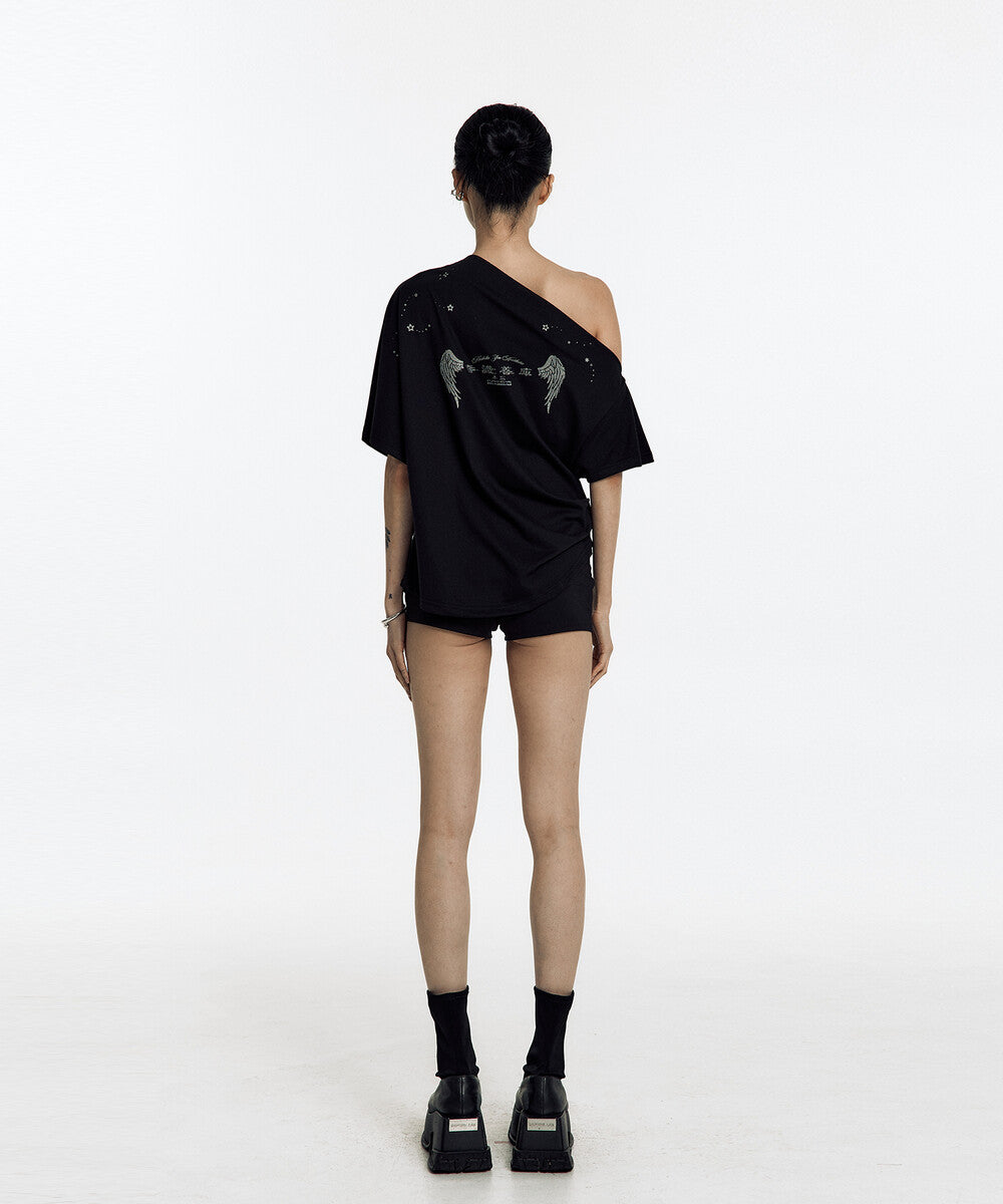 Zen One Shoulder Top (Black)