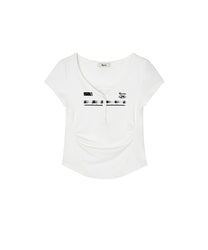Zen Button Henley Neck Top (White)