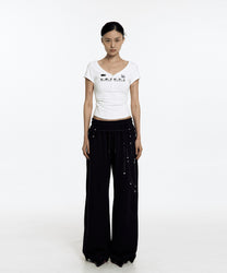 Zen Button Henley Neck Top (White)