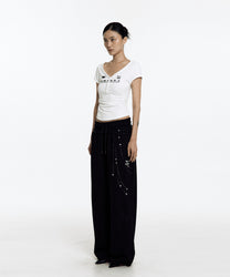 Zen Button Henley Neck Top (White)