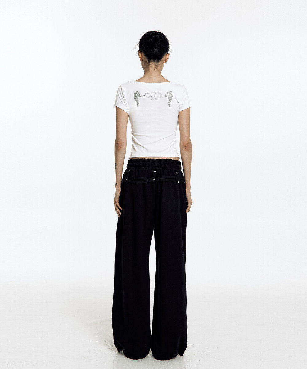 Zen Button Henley Neck Top (White)