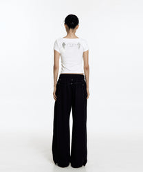 Zen Button Henley Neck Top (White)