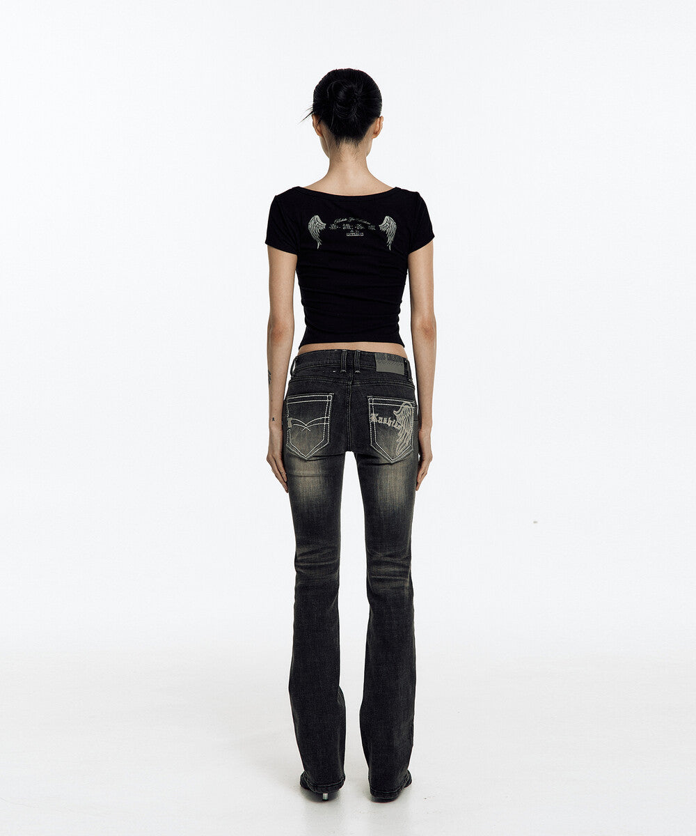 Zen Button Henley Neck Top (Black)