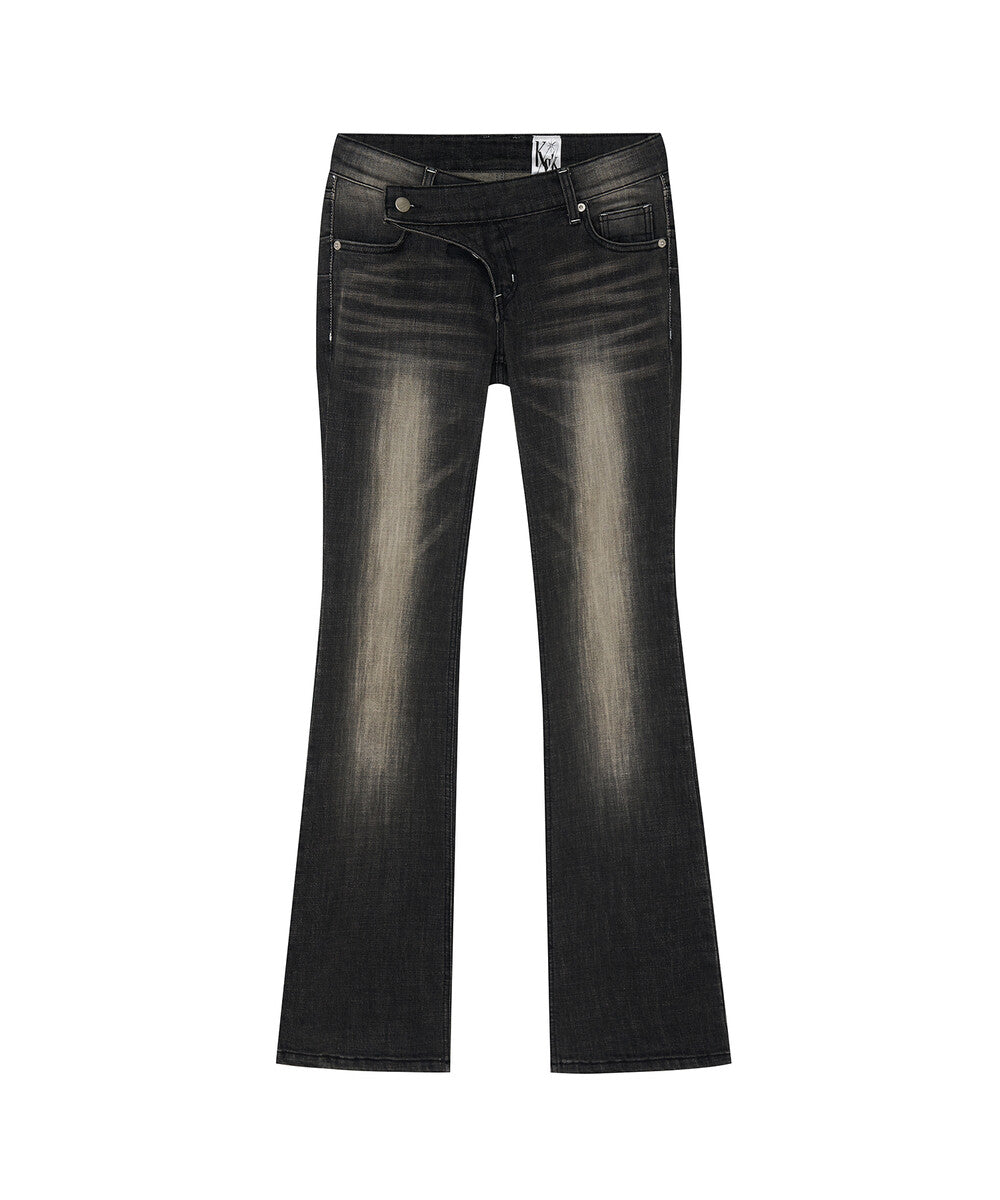 Lowrise Boots Cut Denim Pants (Black)